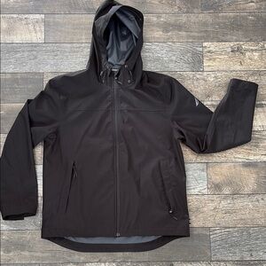 Nautica Men's Black Hooded Rain Jacket